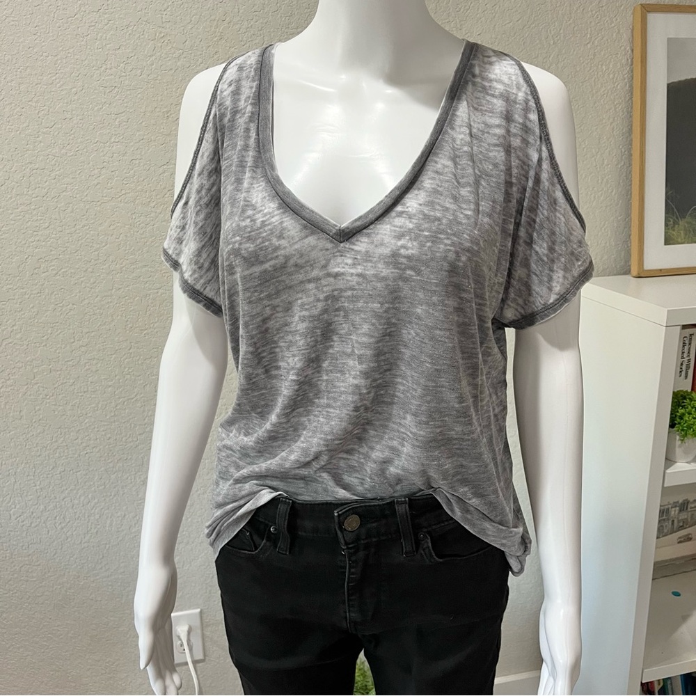Express Gray Cold Shoulder Women's Top